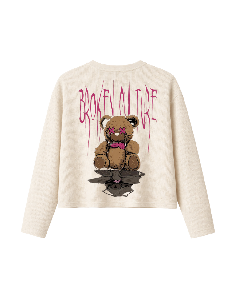 HASHWAY 'BROKEN CULTURE' WAFFLE TEE - OFF WHITE