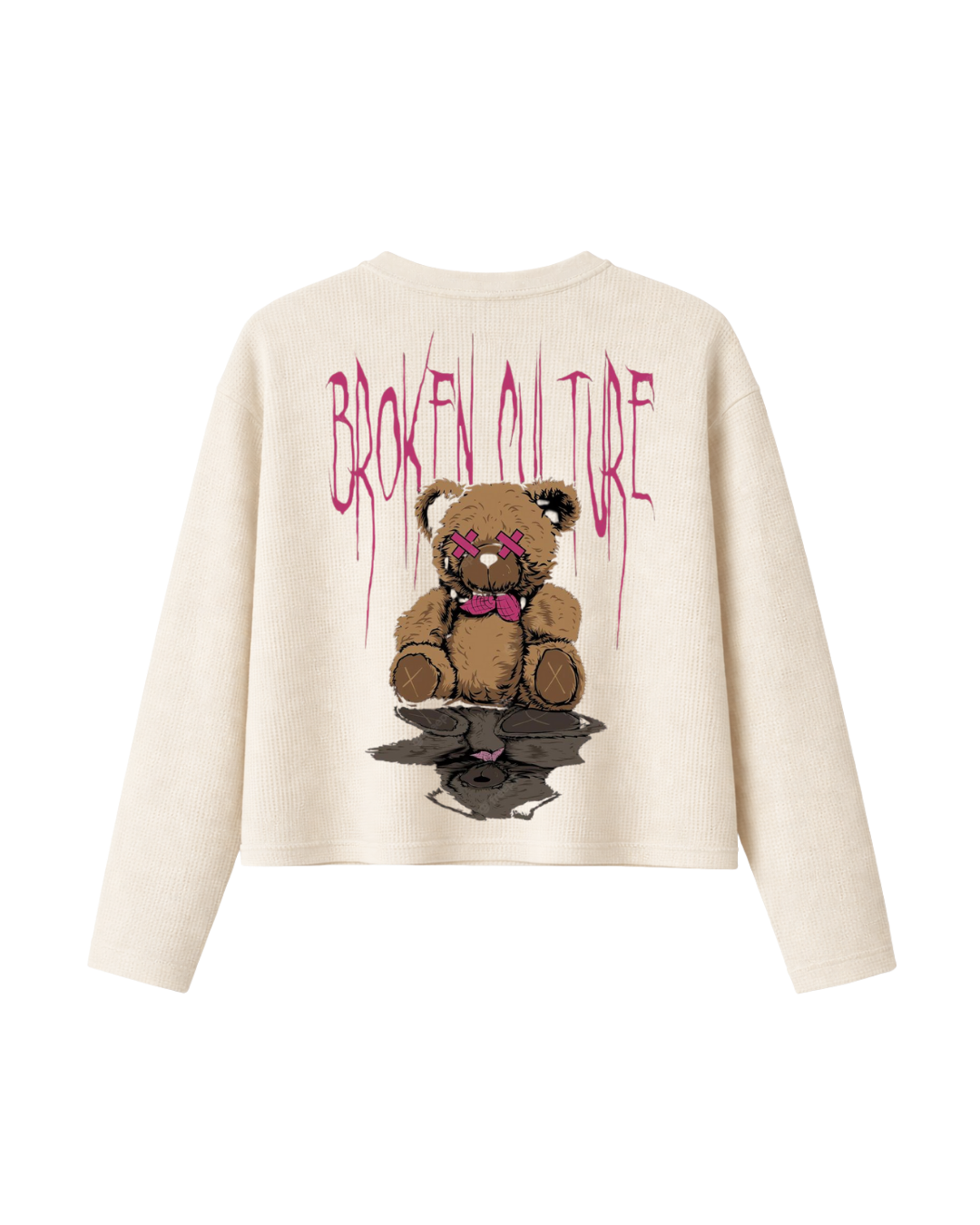 HASHWAY 'BROKEN CULTURE' WAFFLE T-SHIRT - OFF WHITE