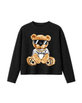 HASHWAY 'BEAR STREET' WAFFLE T-SHIRT - BLACK
