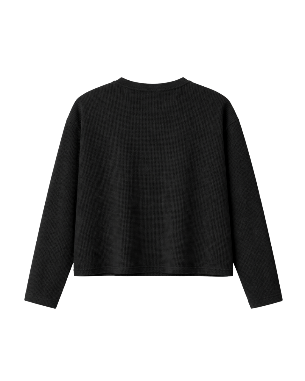 HASHWAY 'BEAR STREET' WAFFLE T-SHIRT - BLACK