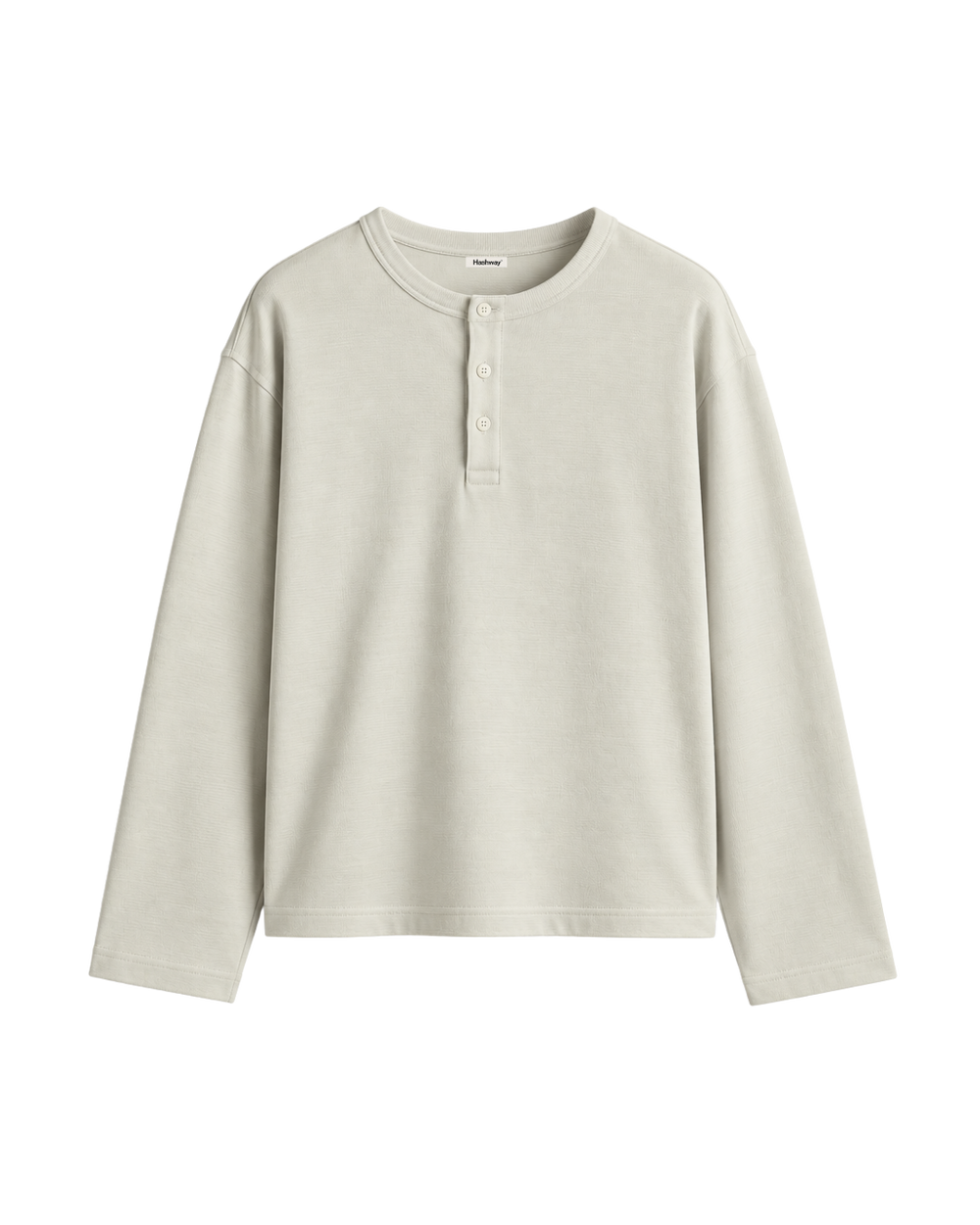 HASHWAY COTTON HENLEY TEE - OFF WHITE