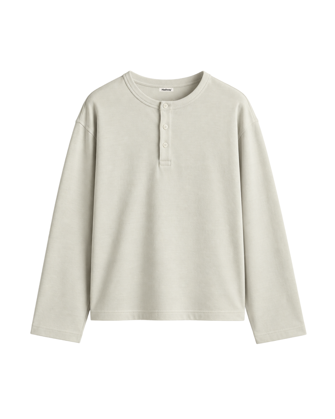 HASHWAY COTTON HENLEY TEE - OFF WHITE