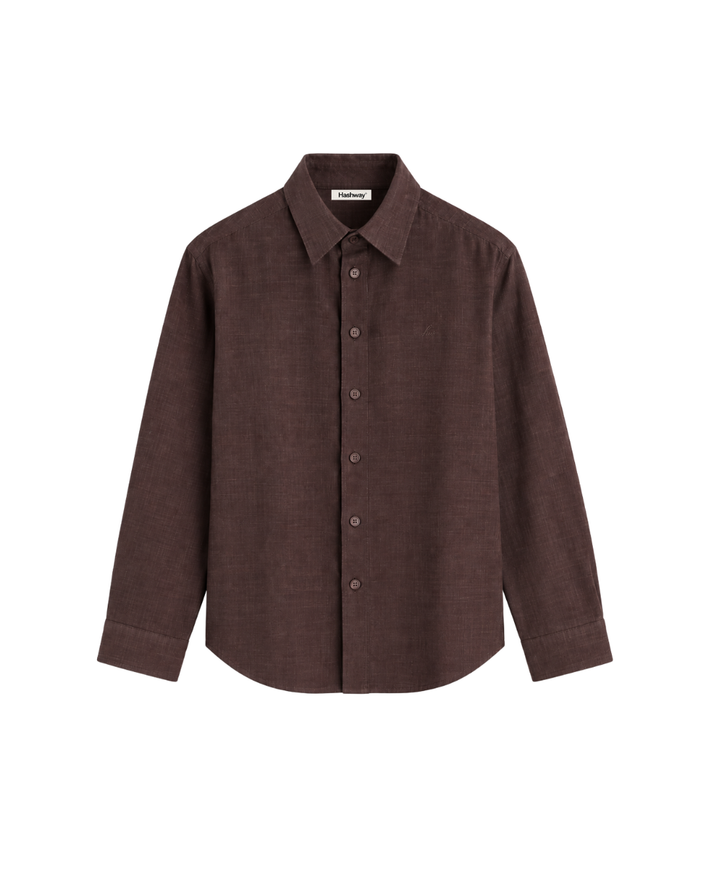 HASHWAY 100% PURE LINEN SHIRT - BROWN