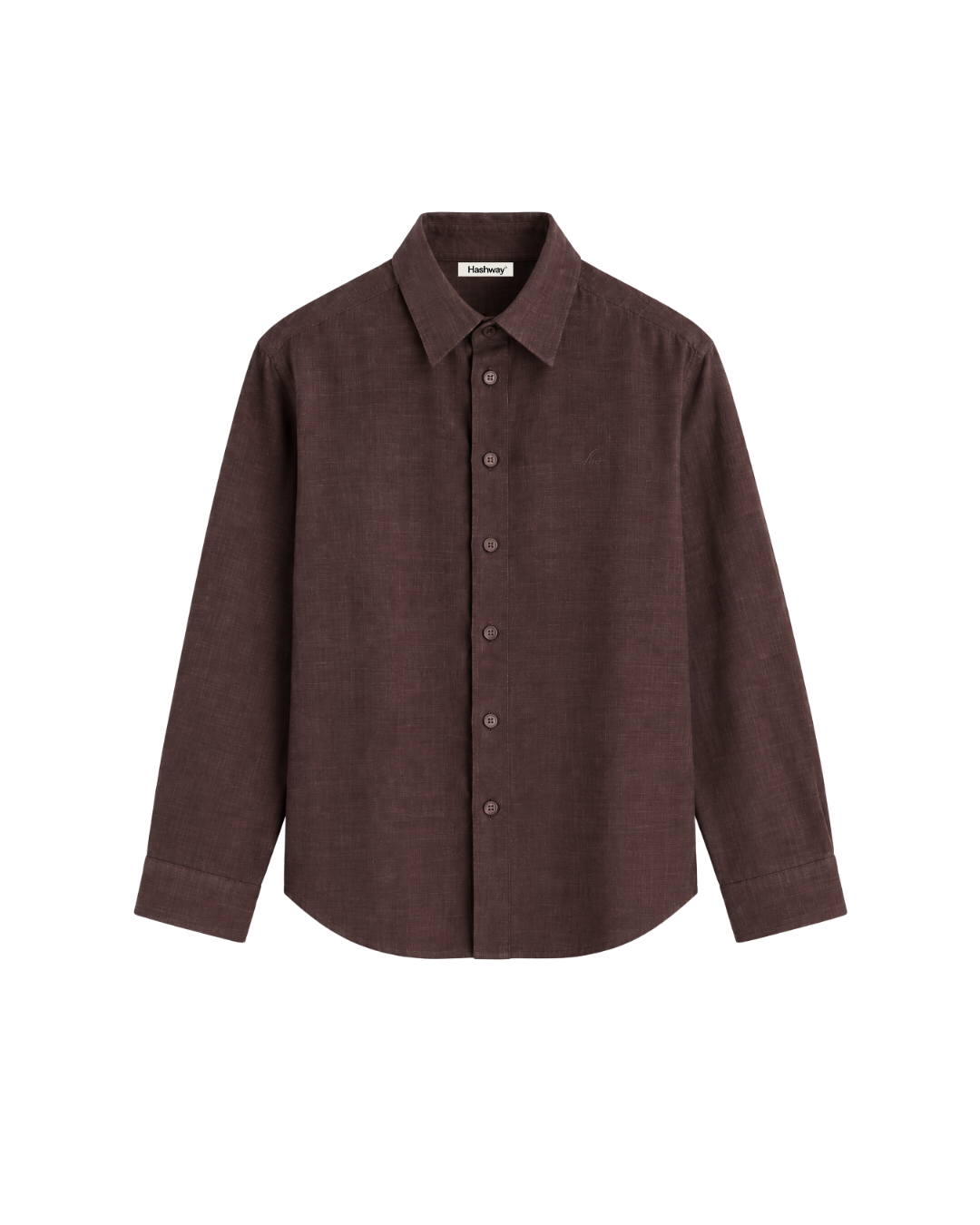 HASHWAY 100% PURE LINEN SHIRT - BROWN