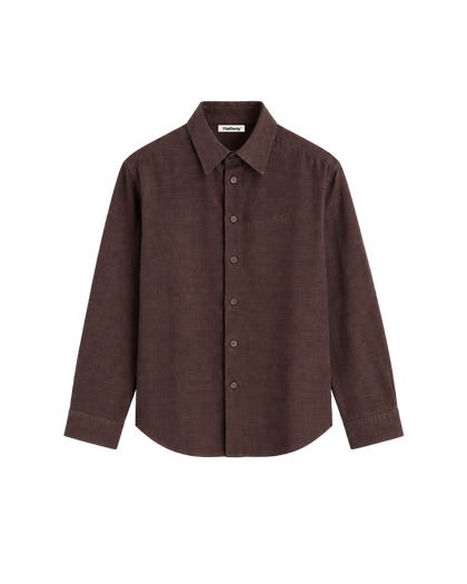 HASHWAY 100% PURE LINEN SHIRT - BROWN