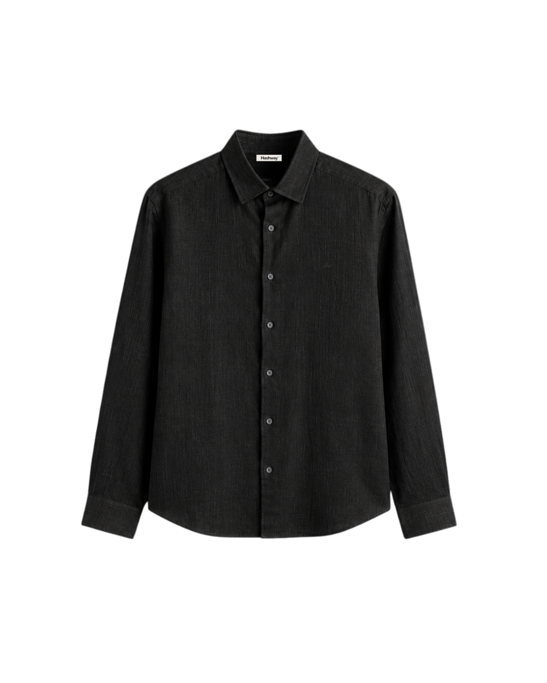 HASHWAY LINEN BLEND SHIRT - BLACK