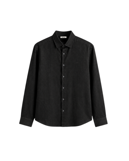 HASHWAY LINEN BLEND SHIRT - BLACK