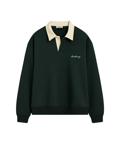 HASHWAY CLASSIC POLO SWEATSHIRT - GREEN