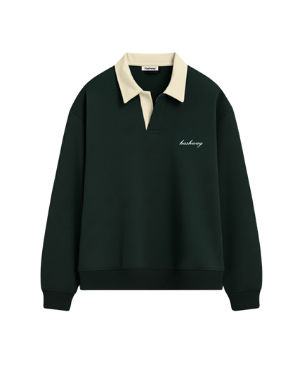 HASHWAY CLASSIC POLO SWEATSHIRT - GREEN