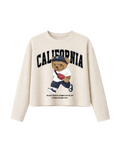 HASHWAY 'CALIFORNIA BEAR' WAFFLE T-SHIRT - OFF WHITE