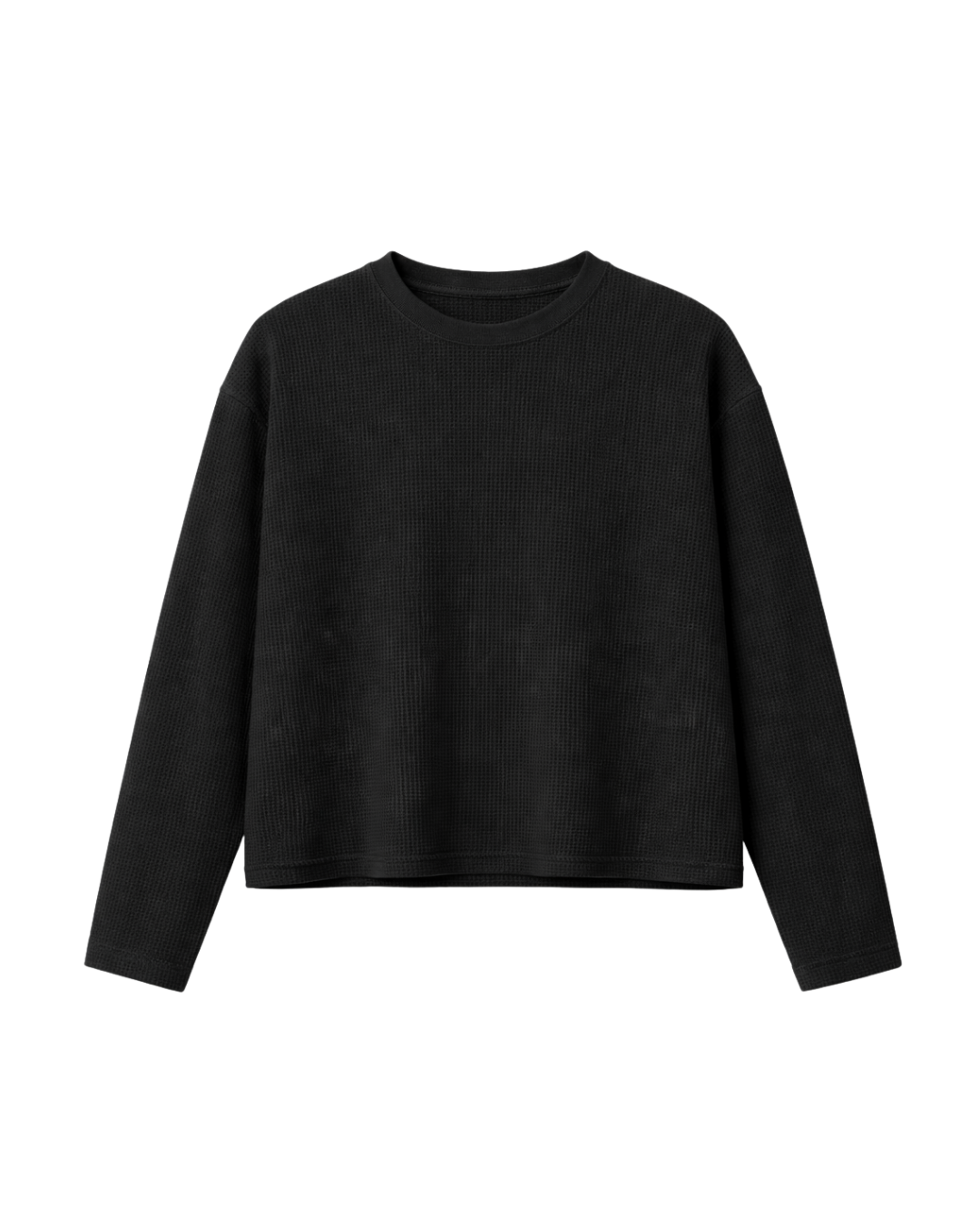 GOOD THINGS WAFFLE TEE - BLACK