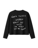 GOOD THINGS WAFFLE TEE - BLACK