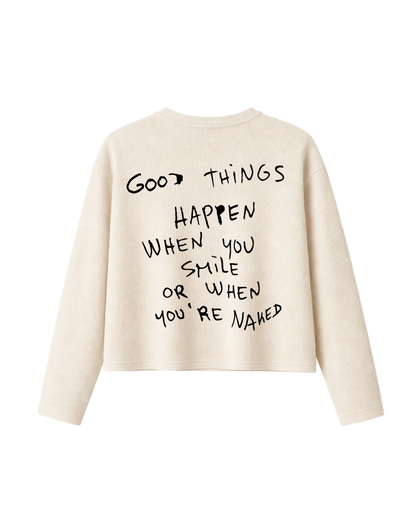 GOOD THINGS WAFFLE TEE - OFF WHITE