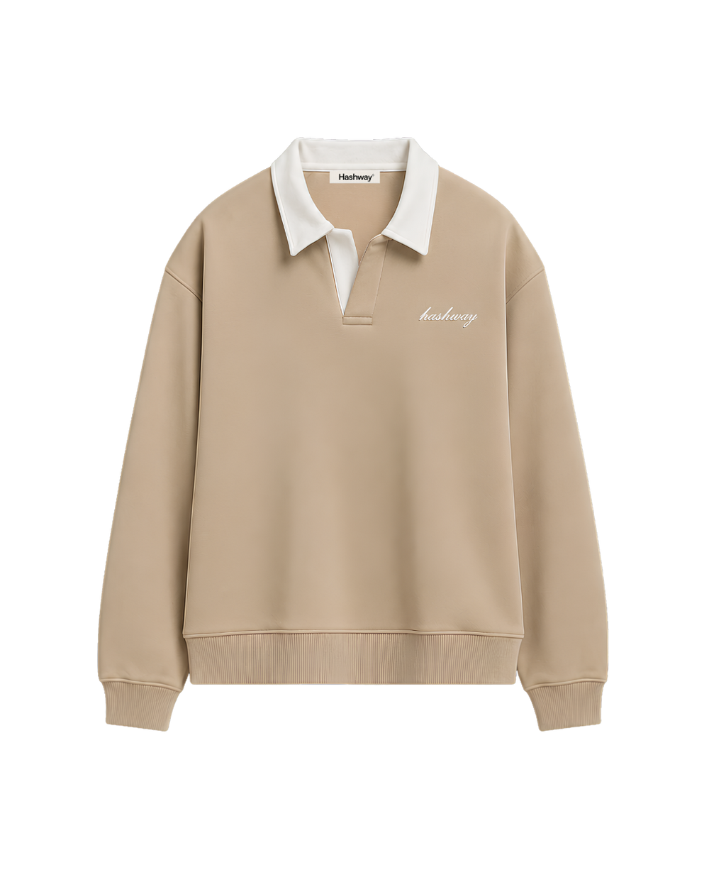 HASHWAY CLASSIC POLO SWEATSHIRT - BEIGE