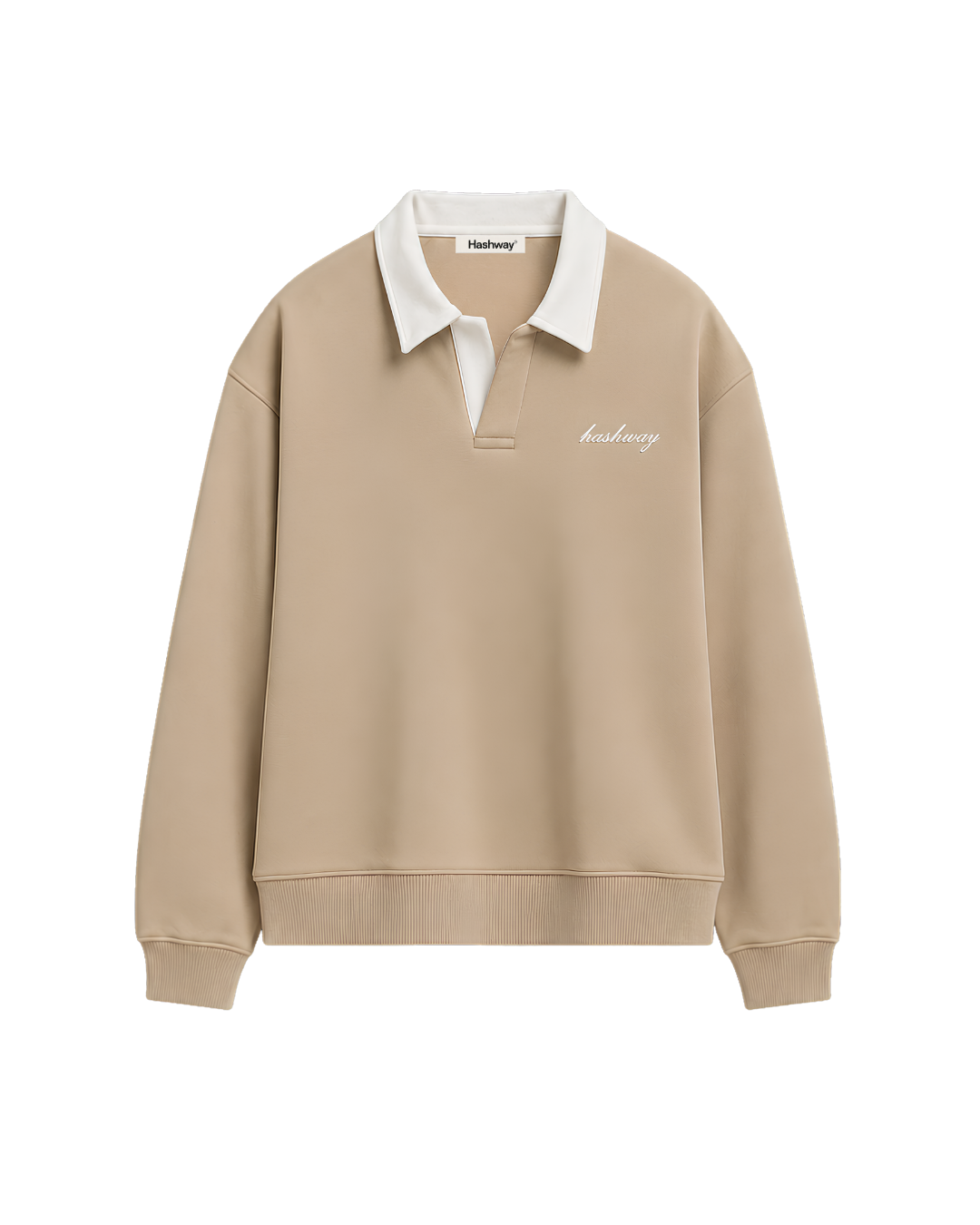 HASHWAY CLASSIC POLO SWEATSHIRT - BEIGE