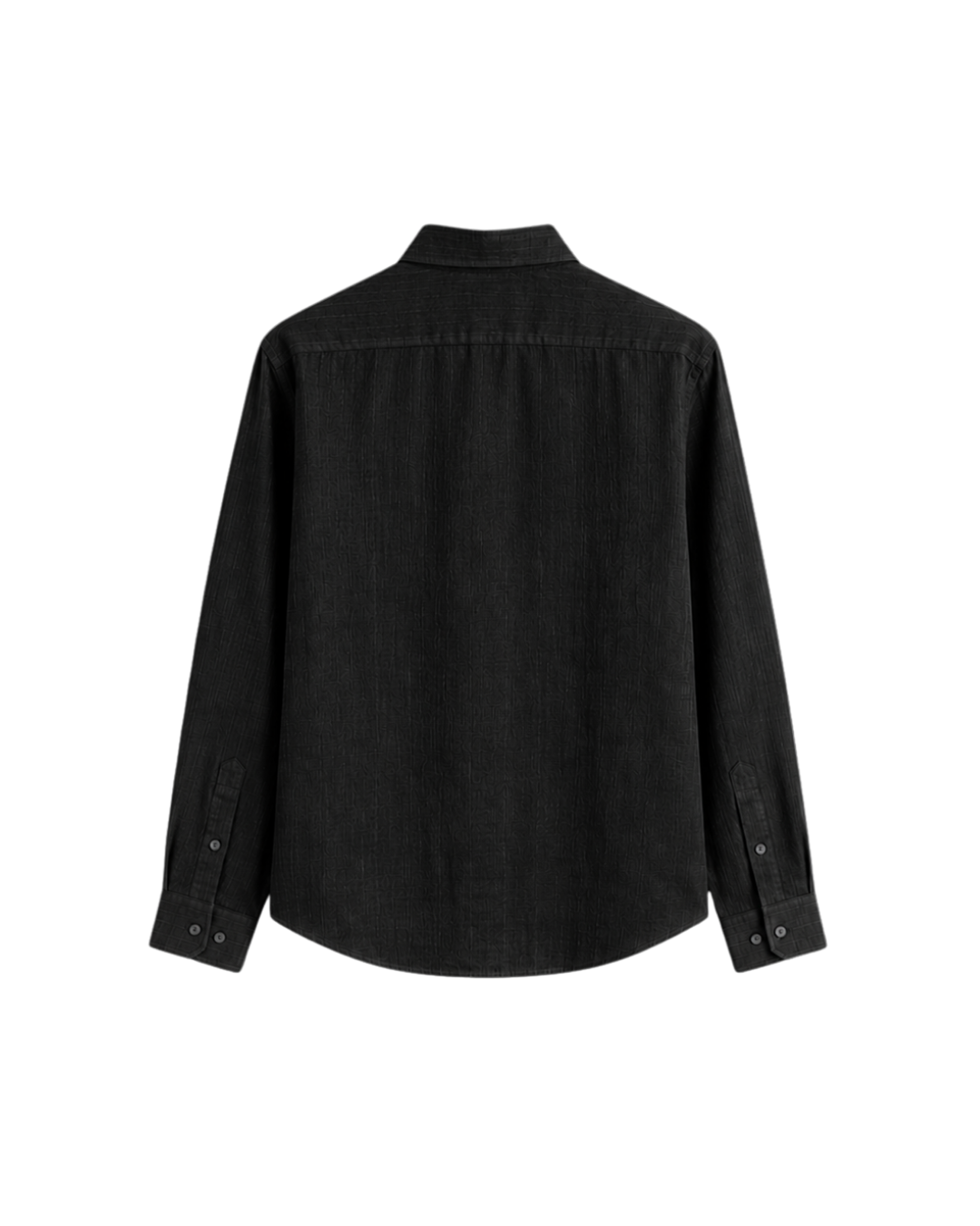 HASHWAY ARCHIVES EMBROIDERED LINEN BLEND SHIRT - BLACK