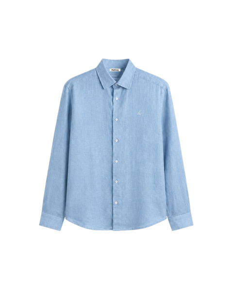 HASHWAY LINEN BLEND SHIRT - SKY BLUE
