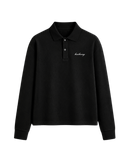 HASHWAY LONG SLEEVE POLO TEE - ALL BLACK