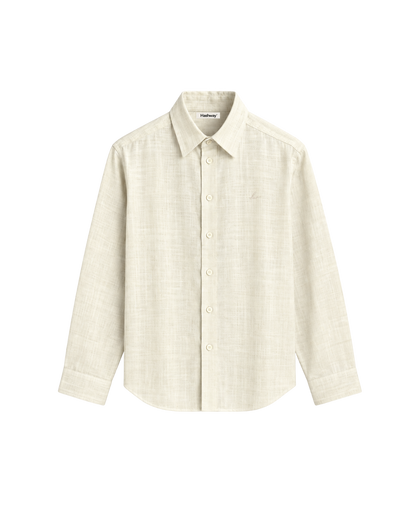HASHWAY 100% PURE LINEN SHIRT - IVORY