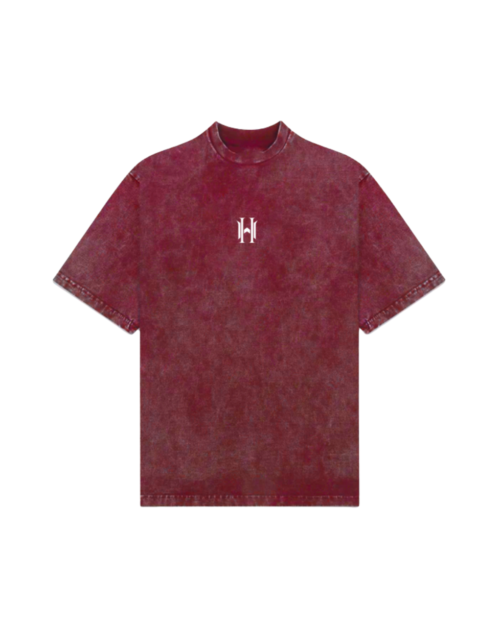 MAROON WASHED OVERSIZED T-SHIRT