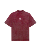 MAROON WASHED OVERSIZED T-SHIRT