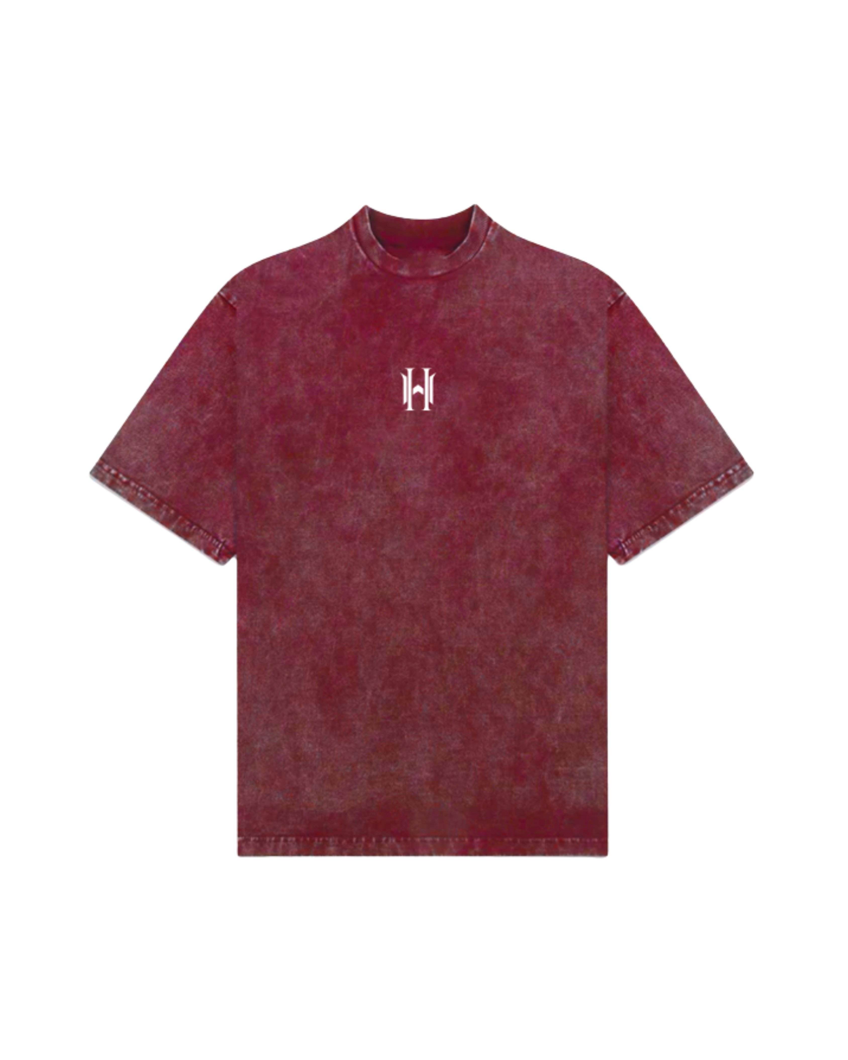 MAROON WASHED OVERSIZED T-SHIRT