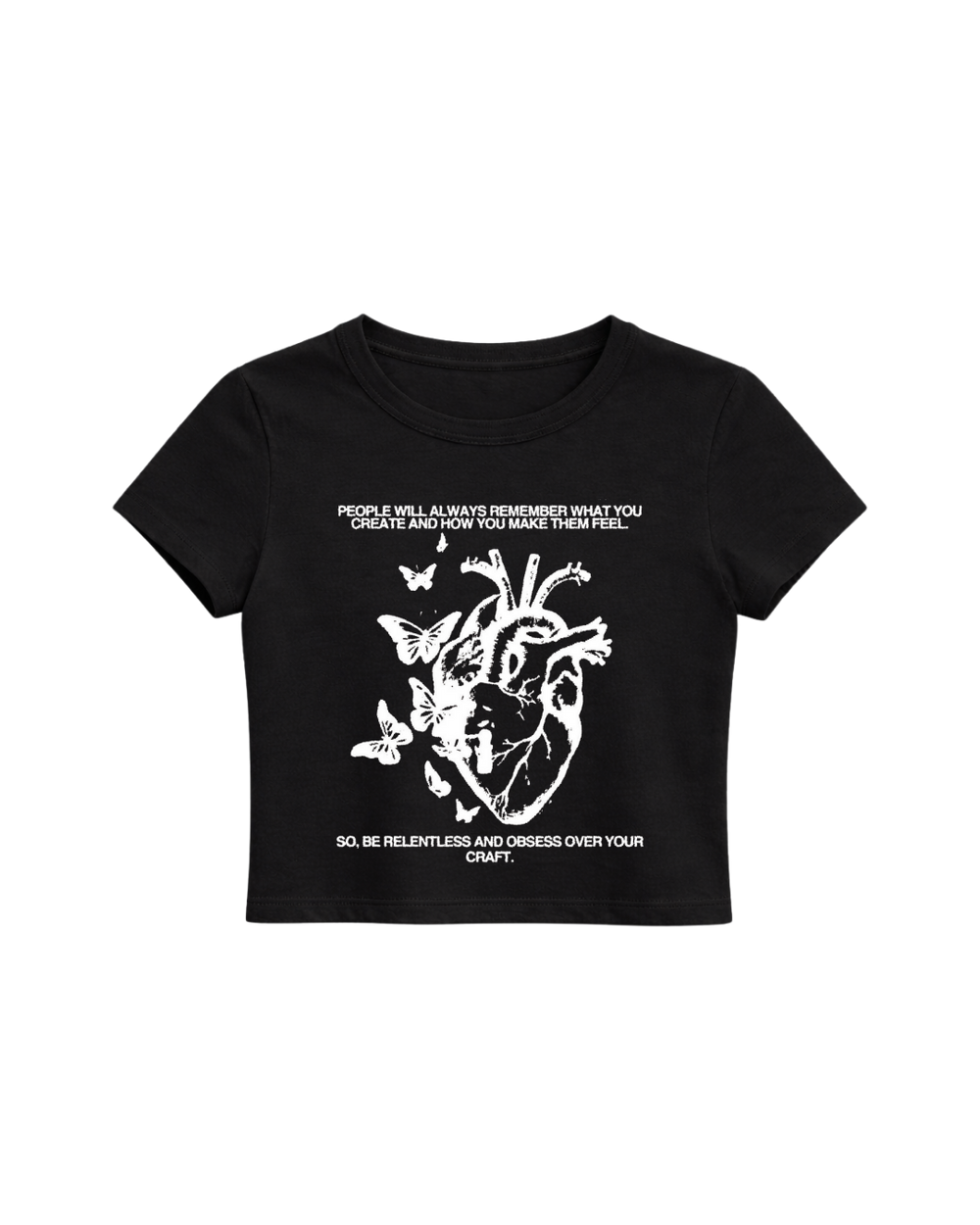 RELENTLESS HEART BABY TEE - BLACK