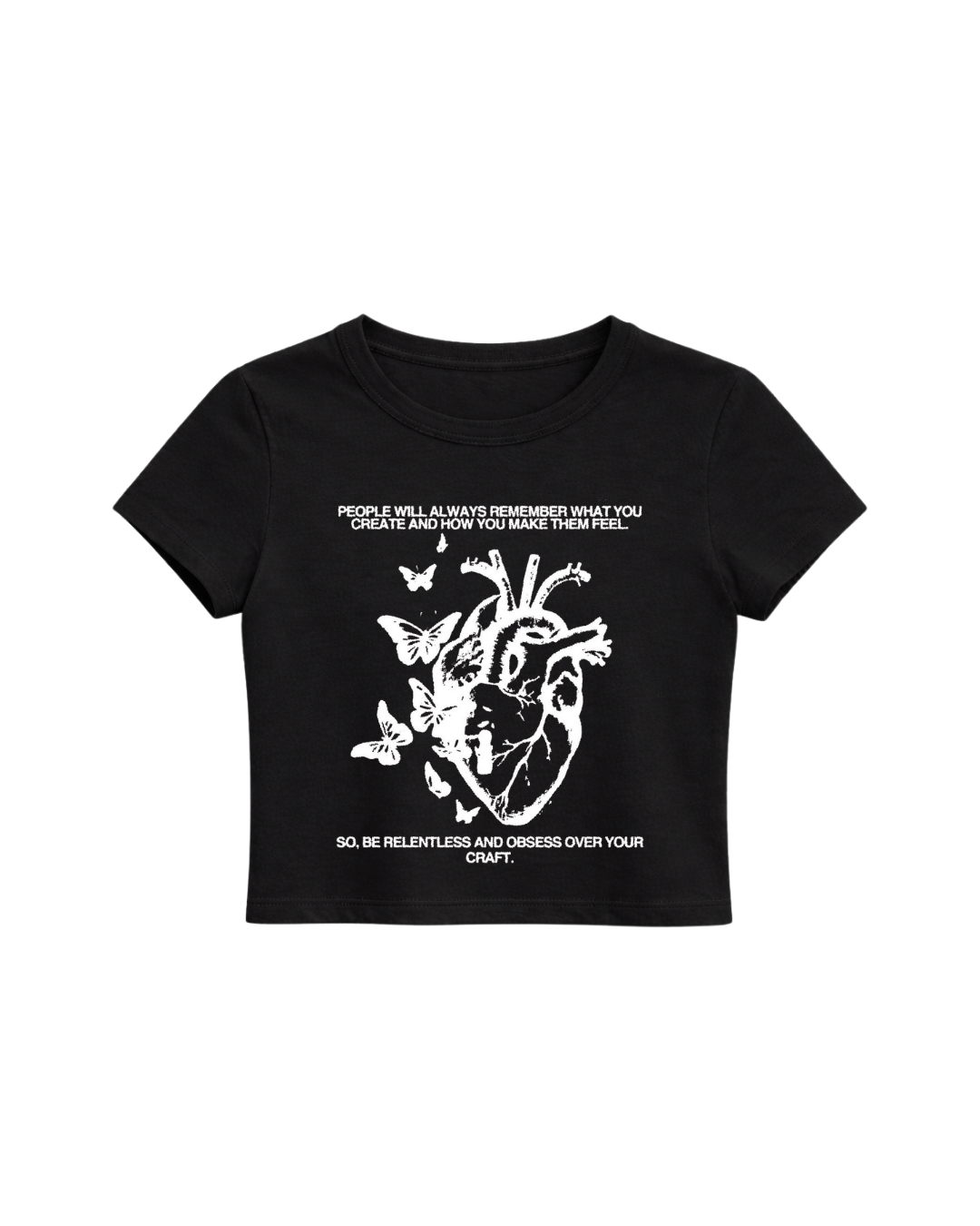 RELENTLESS HEART BABY TEE - BLACK