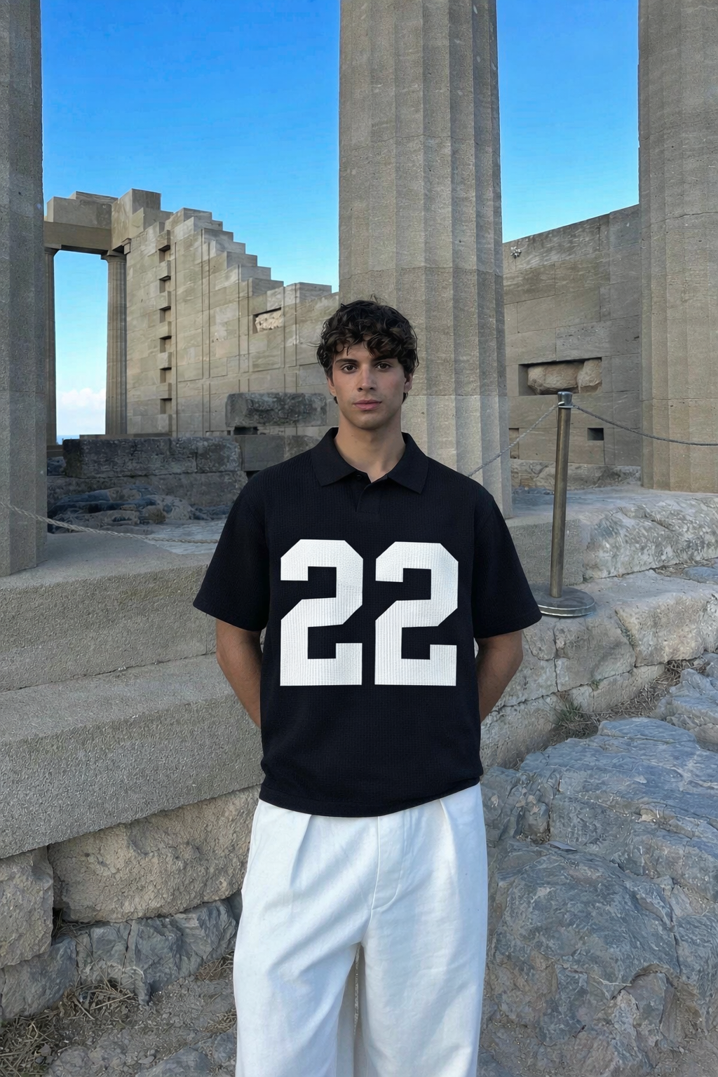 CLUB 22 HASHWAY POLO WAFFLE TEE