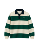 THE HERITAGE POLO SWEATSHIRT — IVORY / FOREST / NAVY