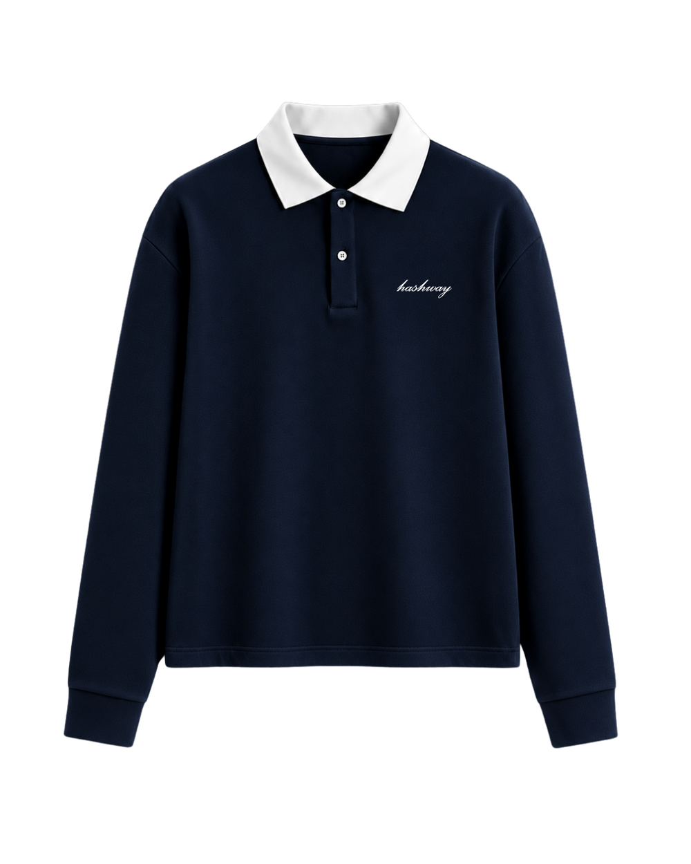 HASHWAY LONG SLEEVE POLO TEE - NAVY