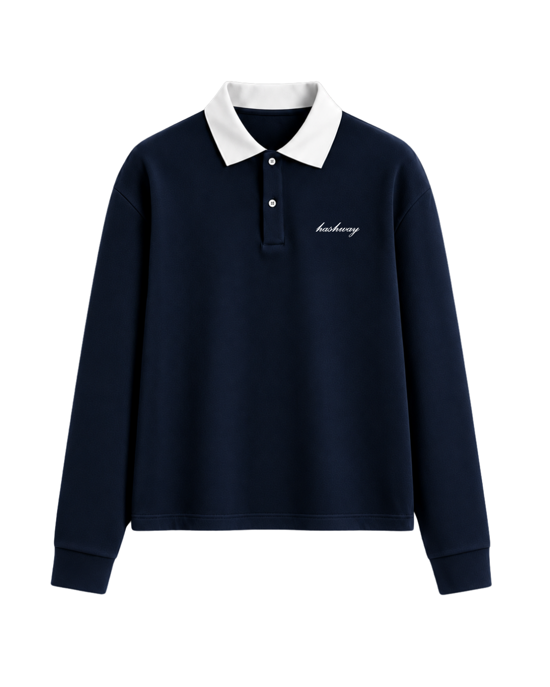 HASHWAY LONG SLEEVE POLO TEE - NAVY