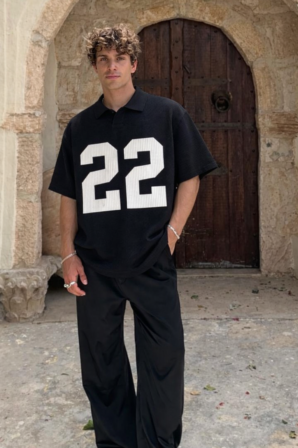 CLUB 22 HASHWAY POLO WAFFLE TEE