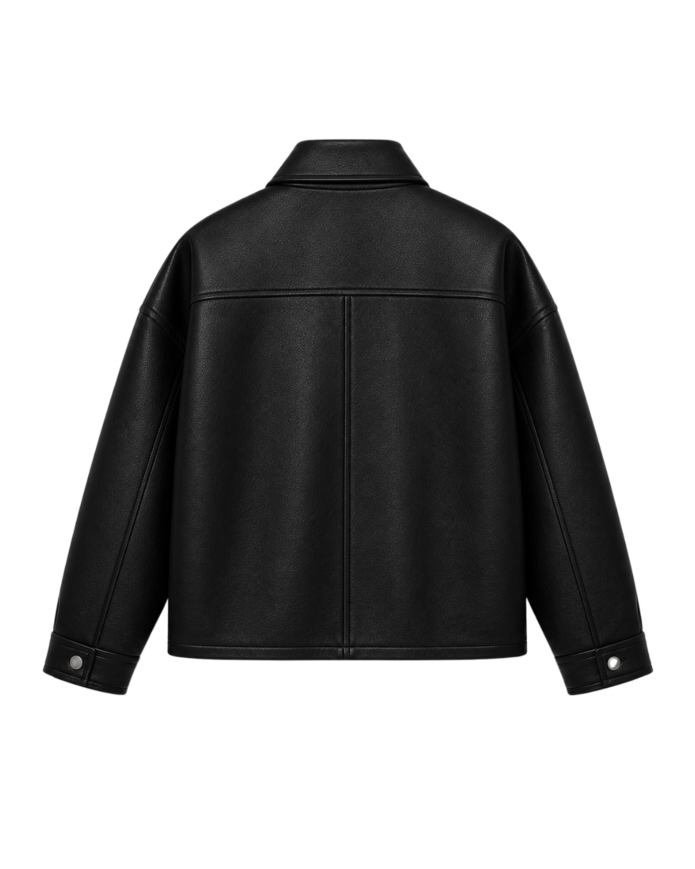 HASHWAY VEGAN LEATHER JACKET - BLACK