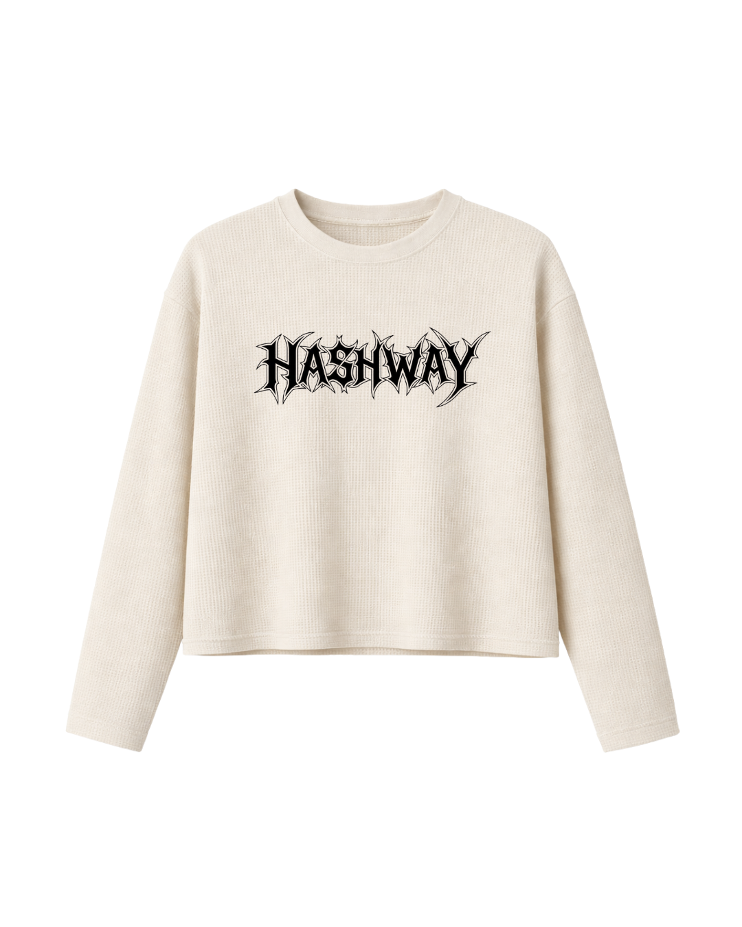 HASHWAY 'REALITY CHECK' WAFFLE T-SHIRT - OFF WHITE