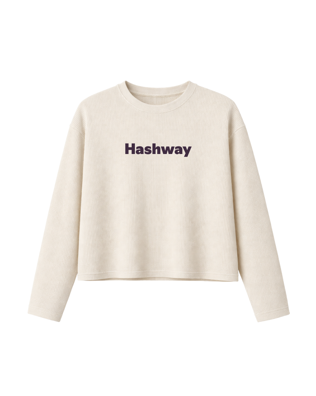 HASHWAY 'DON'T PRETEND' WAFFLE T-SHIRT - OFF WHITE