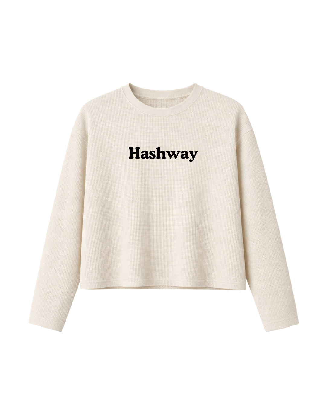 HASHWAY 'OWN BACK' WAFFLE T-SHIRT - OFF WHITE