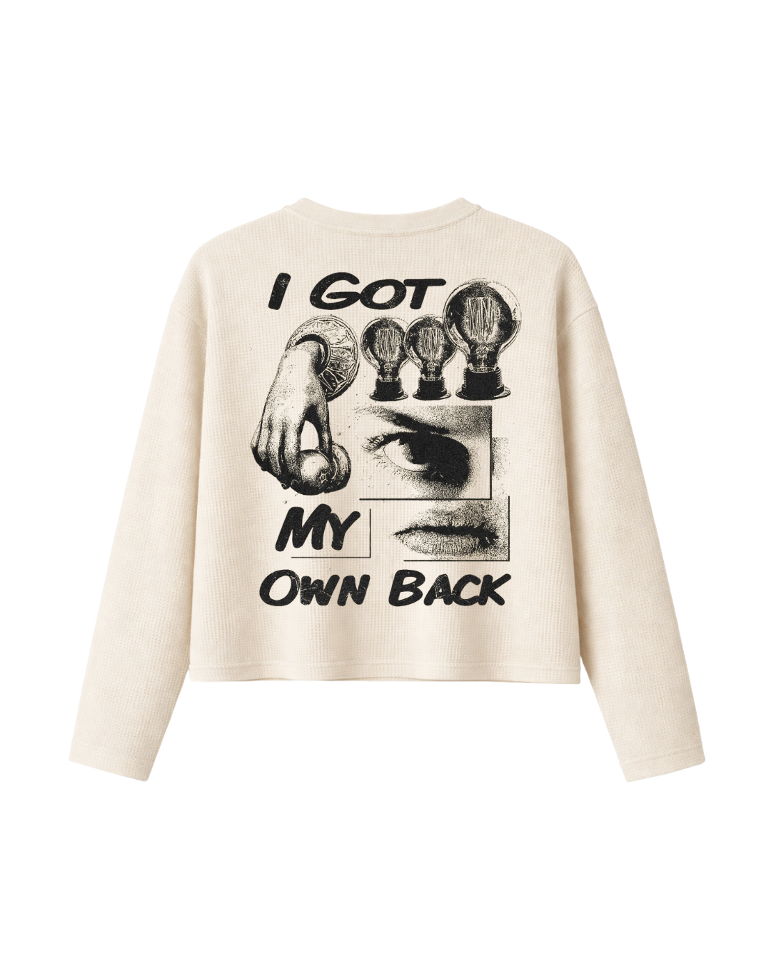 HASHWAY 'OWN BACK' WAFFLE T-SHIRT - OFF WHITE