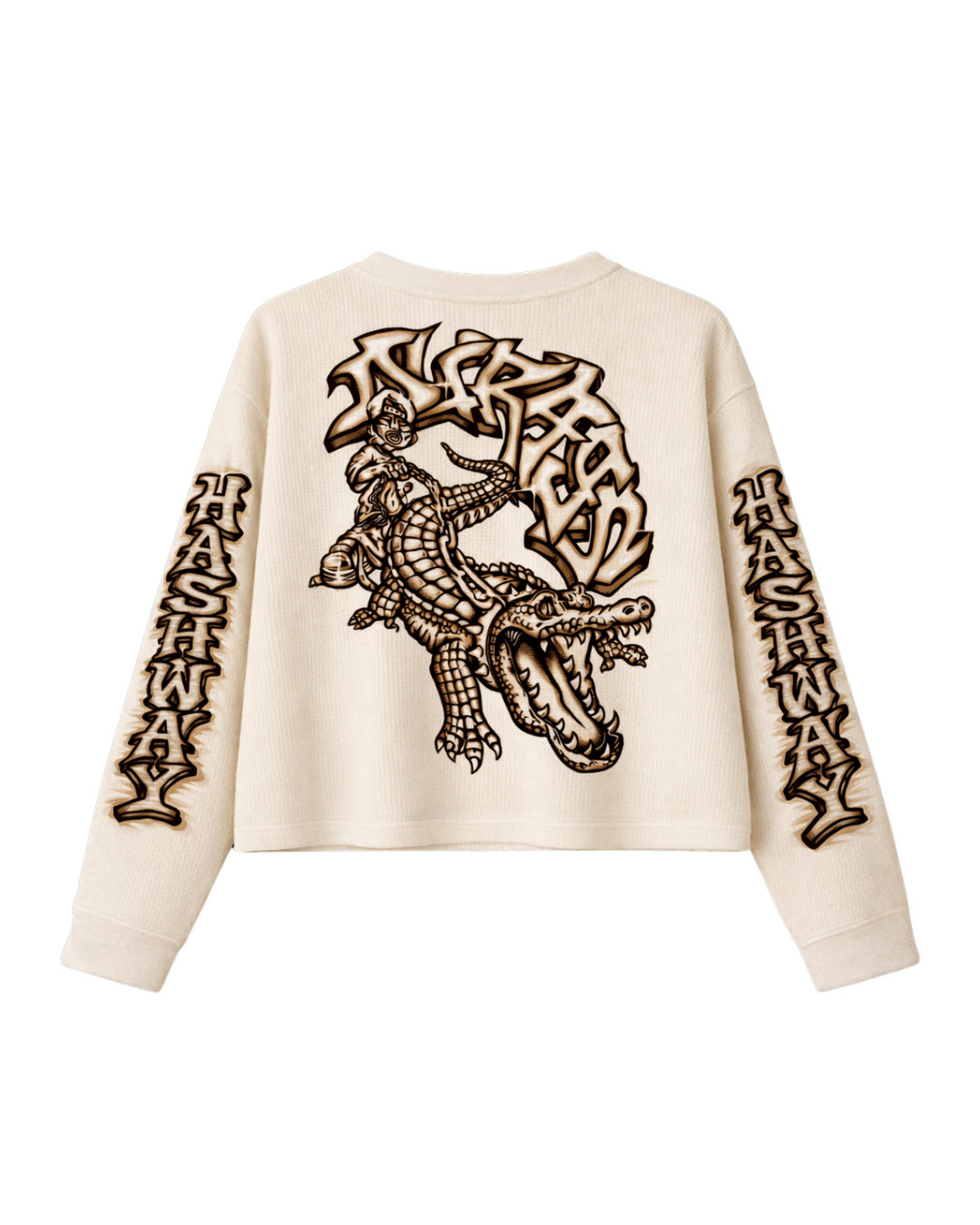 HASHWAY PREDATOR WAFFLE T-SHIRT - OFF WHITE