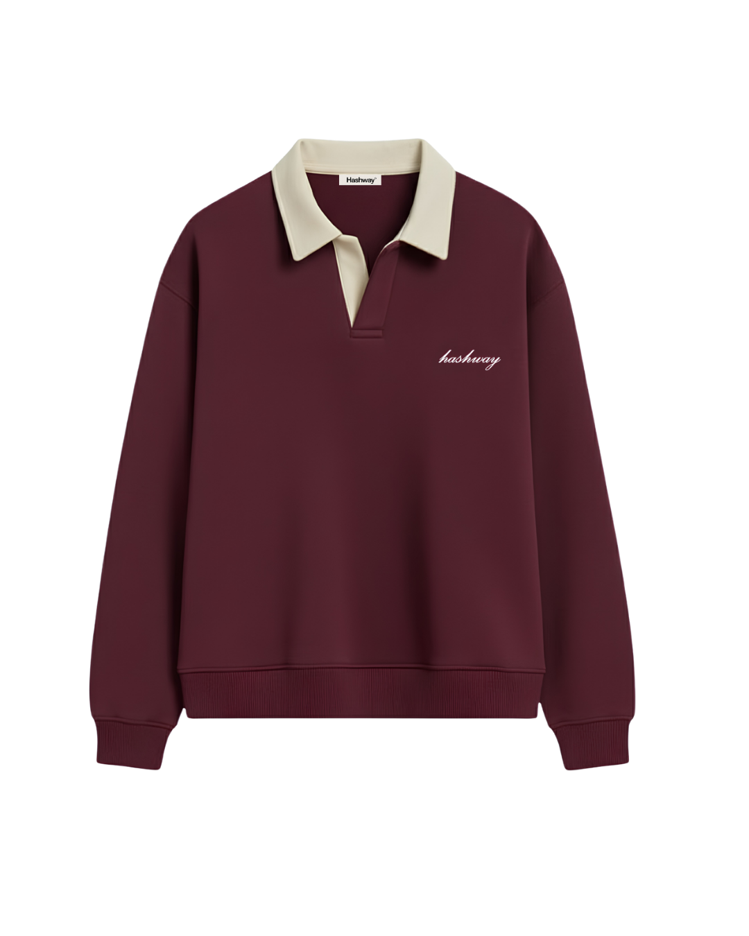 HASHWAY CLASSIC POLO SWEATSHIRT - WINE