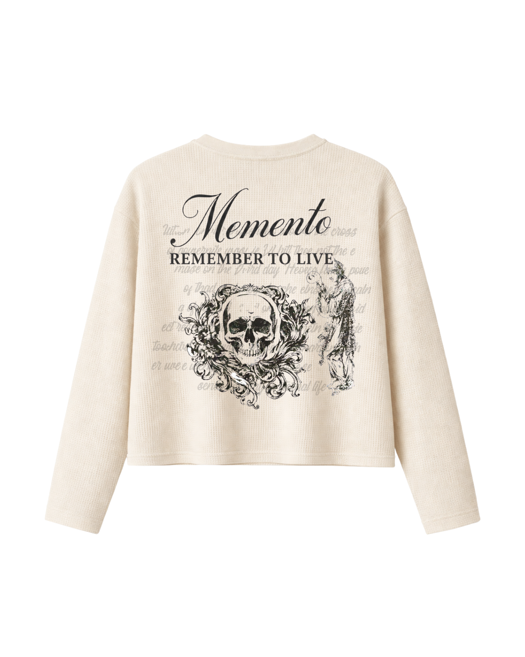 HASHWAY 'REMEMBER TO LIVE' WAFFLE T-SHIRT - OFF WHITE