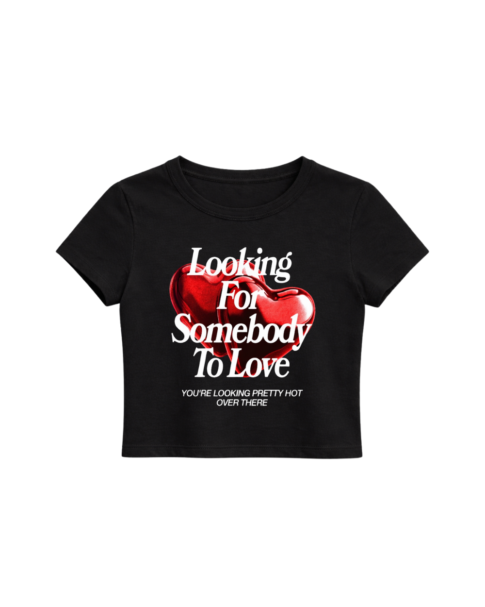 SOMEBODY TO LOVE BABY TEE - BLACK