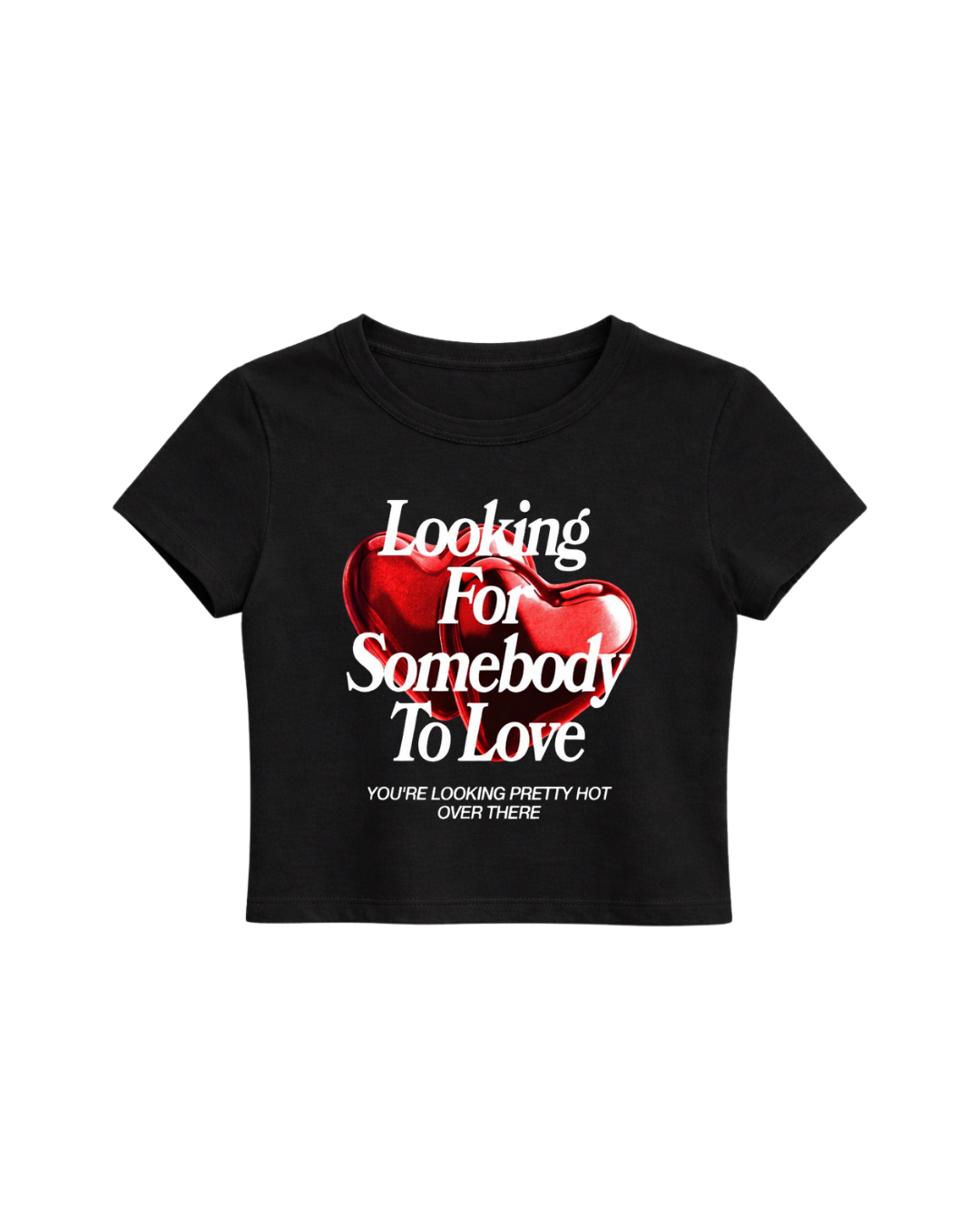 SOMEBODY TO LOVE BABY TEE - BLACK