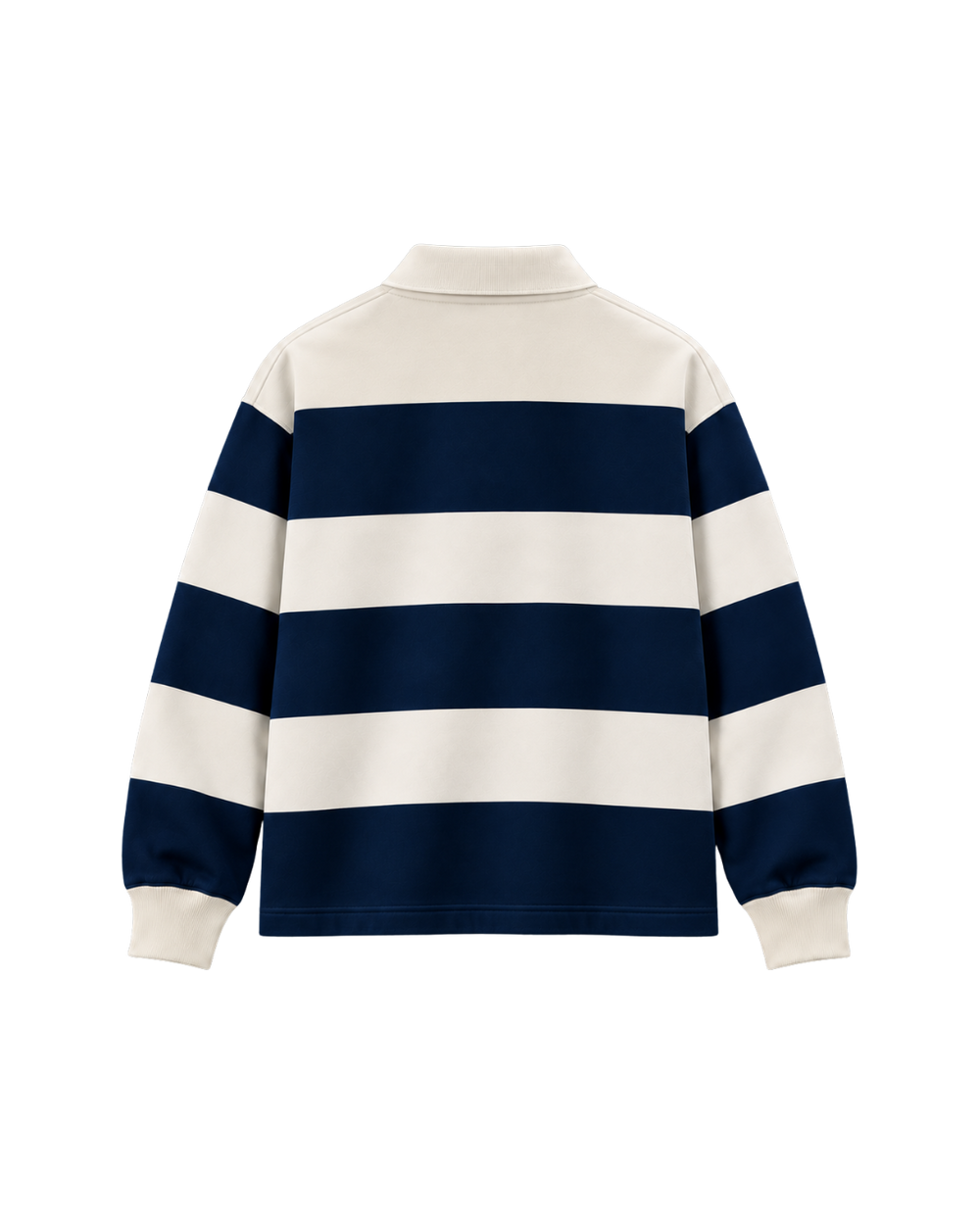 THE HERITAGE POLO SWEATSHIRT — WHITE / NAVY