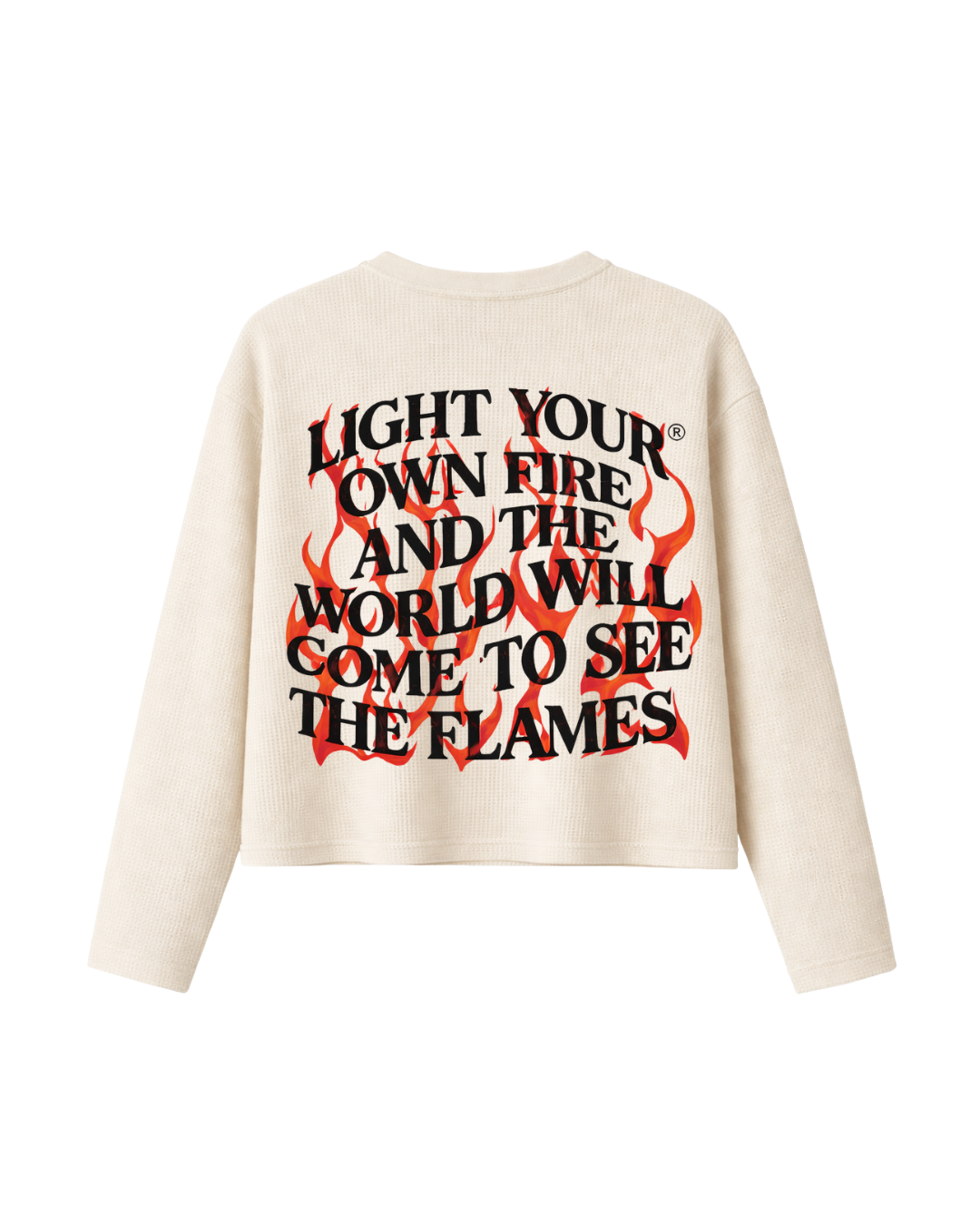 HASHWAY 'FIRE IGNITE' WAFFLE T-SHIRT - OFF WHITE