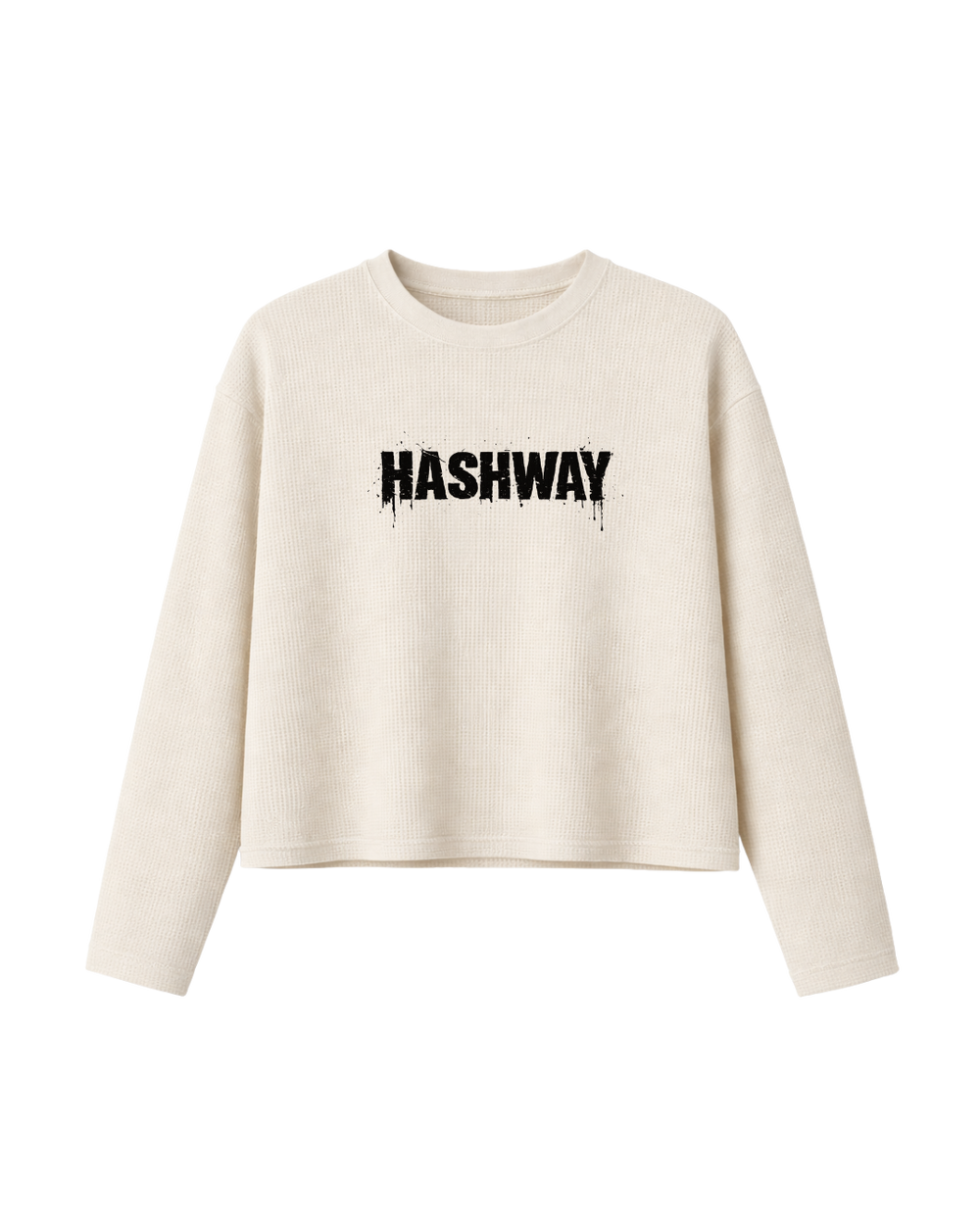 HASHWAY 'DUAL ICON' WAFFLE T-SHIRT - OFF WHITE