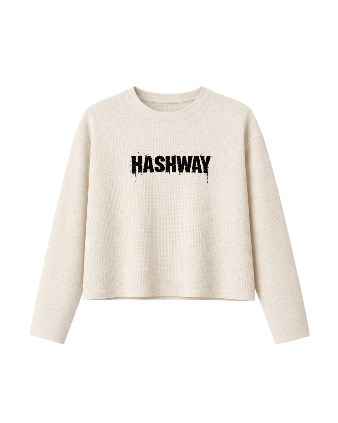 HASHWAY 'DUAL ICON' WAFFLE T-SHIRT - OFF WHITE