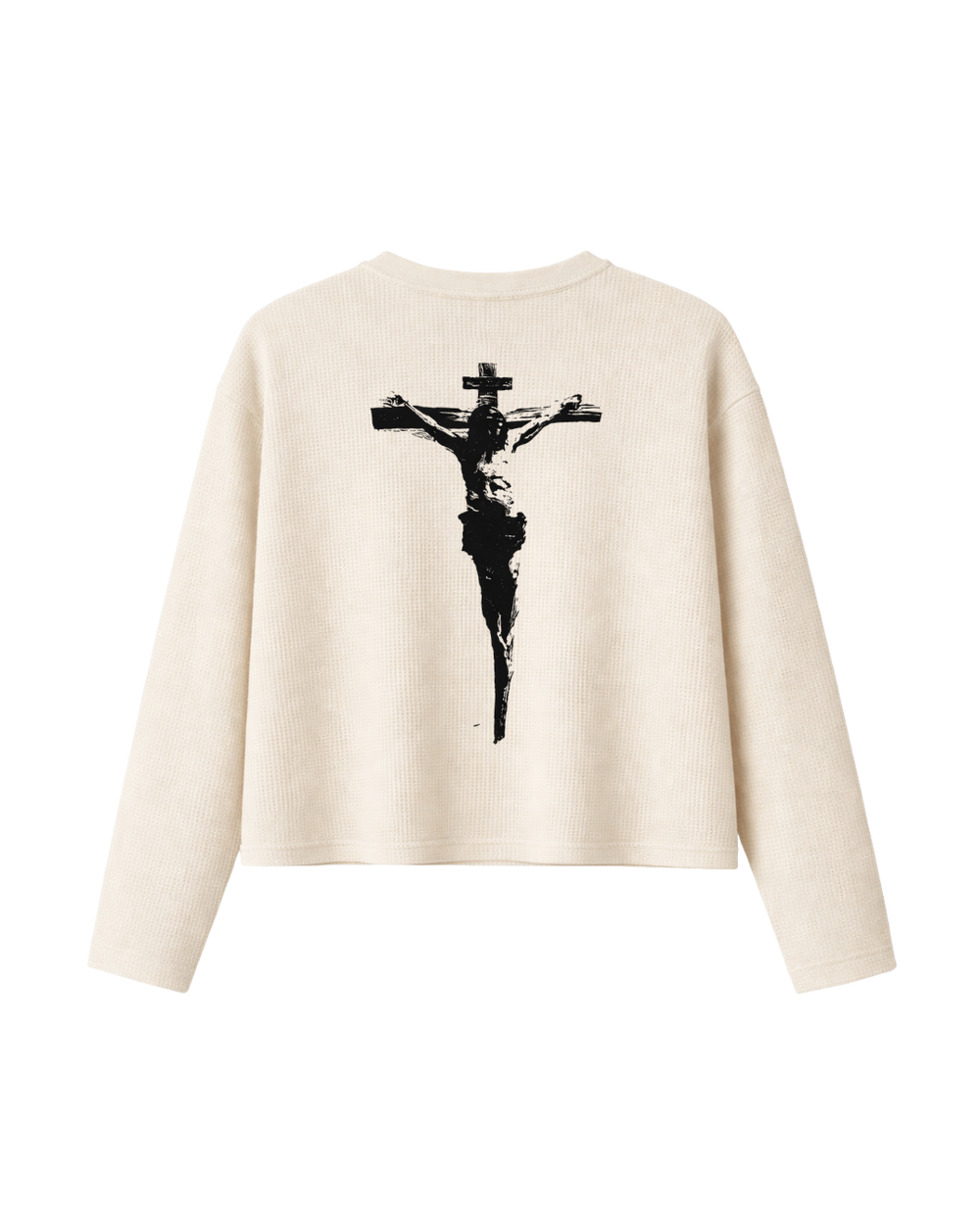 HASHWAY 'DUAL ICON' WAFFLE T-SHIRT - OFF WHITE