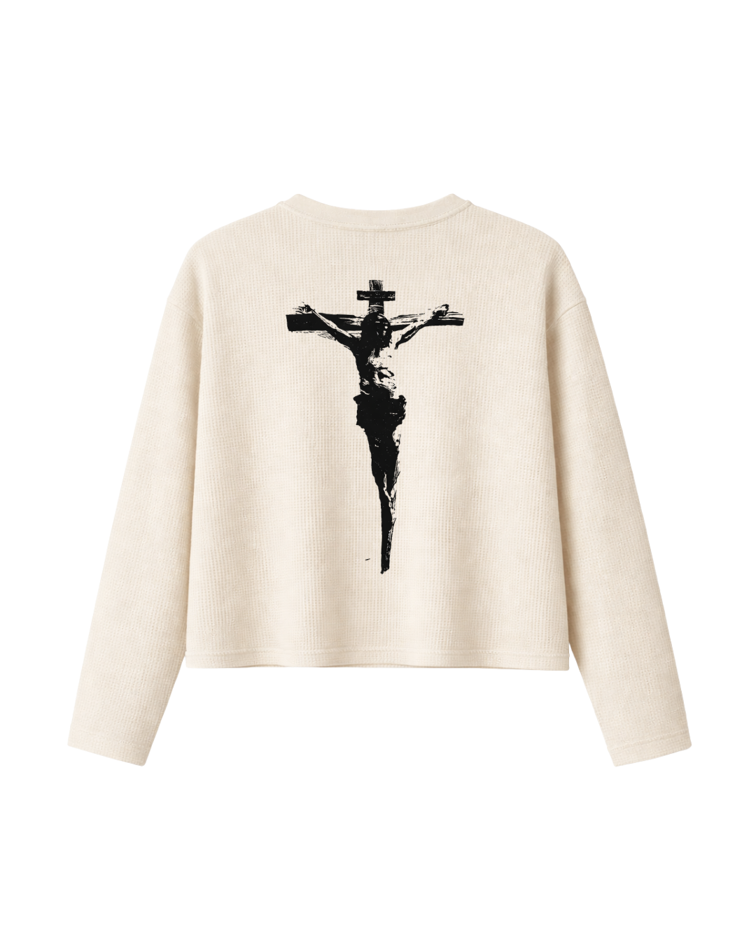 HASHWAY 'DUAL ICON' WAFFLE T-SHIRT - OFF WHITE