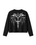 HASHWAY 'GOTHIC CROSS' WAFFLE T-SHIRT - BLACK